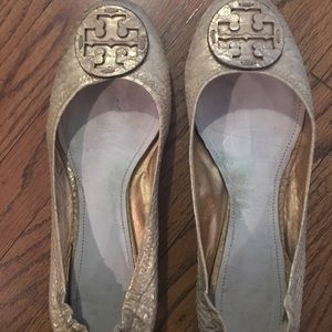 Tory Burch gold flats.